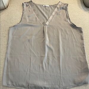 Silky V-Neck Sleeveless Camisole in Taupe